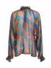 Geometric Paisley-pattern silk crepon blouse
