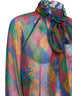 Geometric Paisley-pattern silk crepon blouse