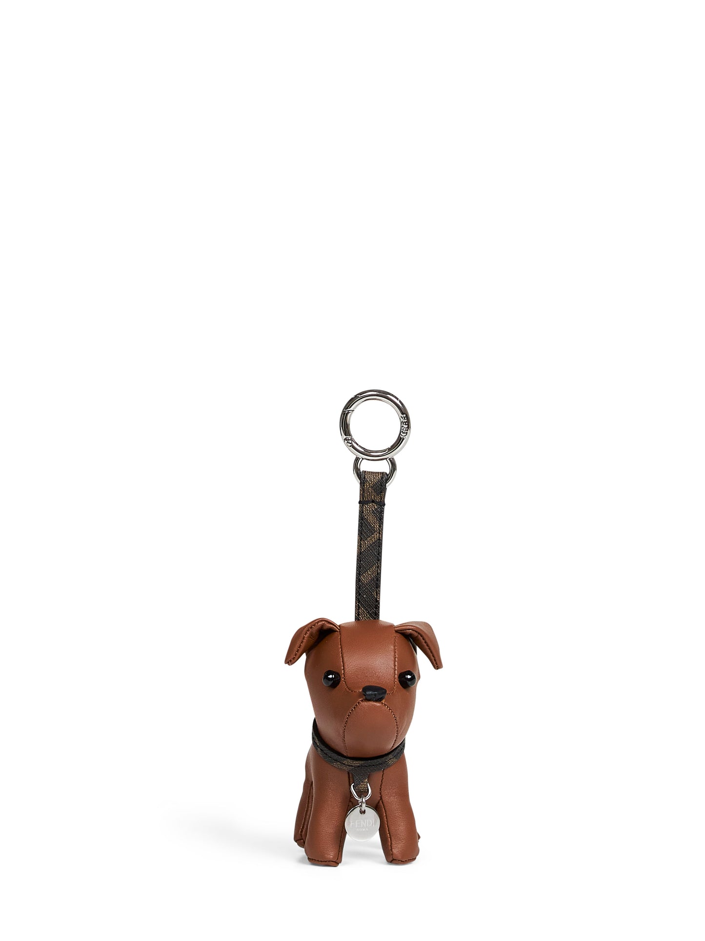 Brown leather Ito dog-shaped charm