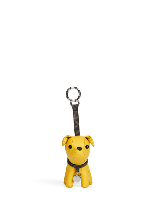 Charm a forma di cane Ito in pelle gialla