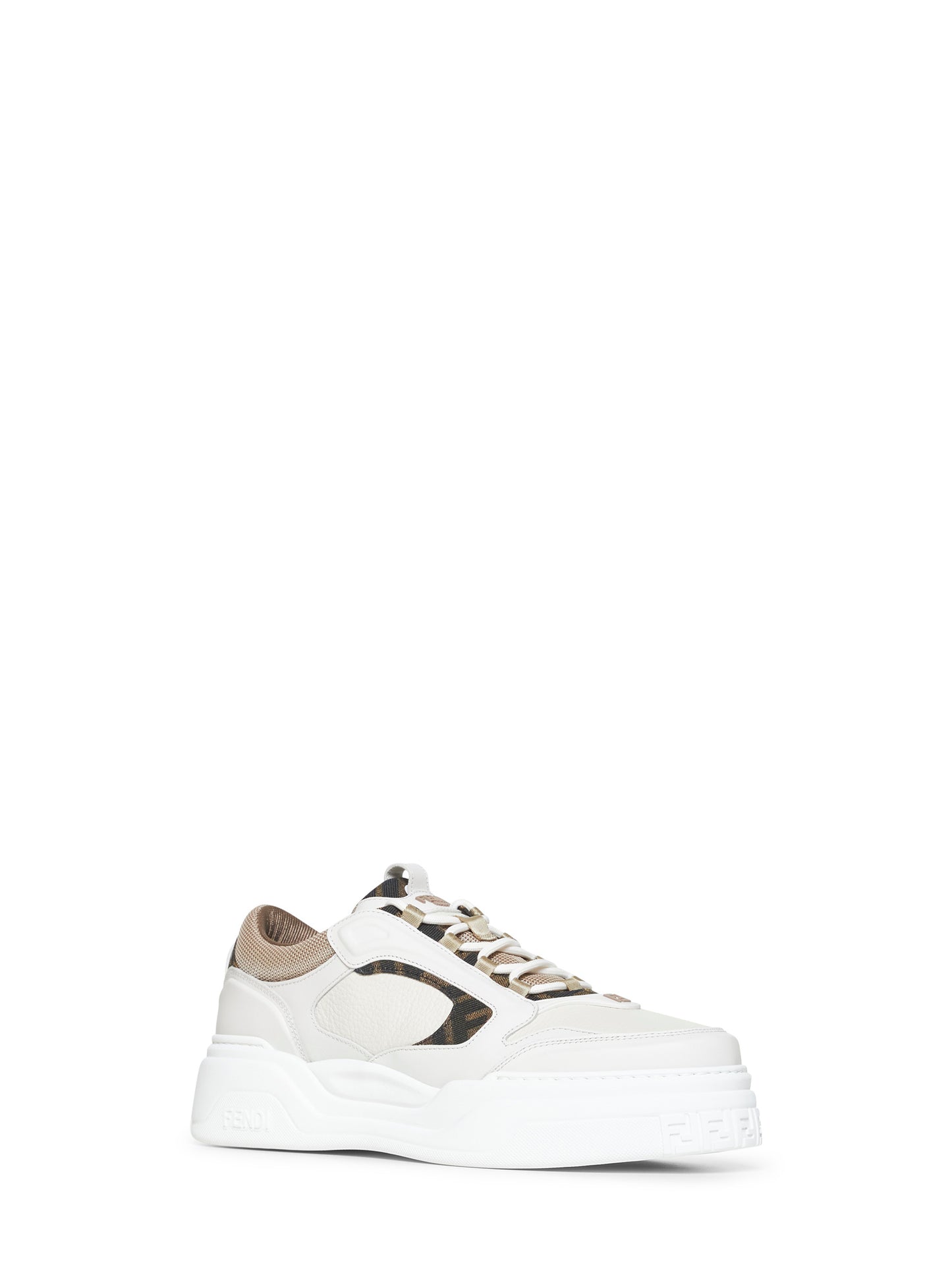 White leather Fendi Force sneakers
