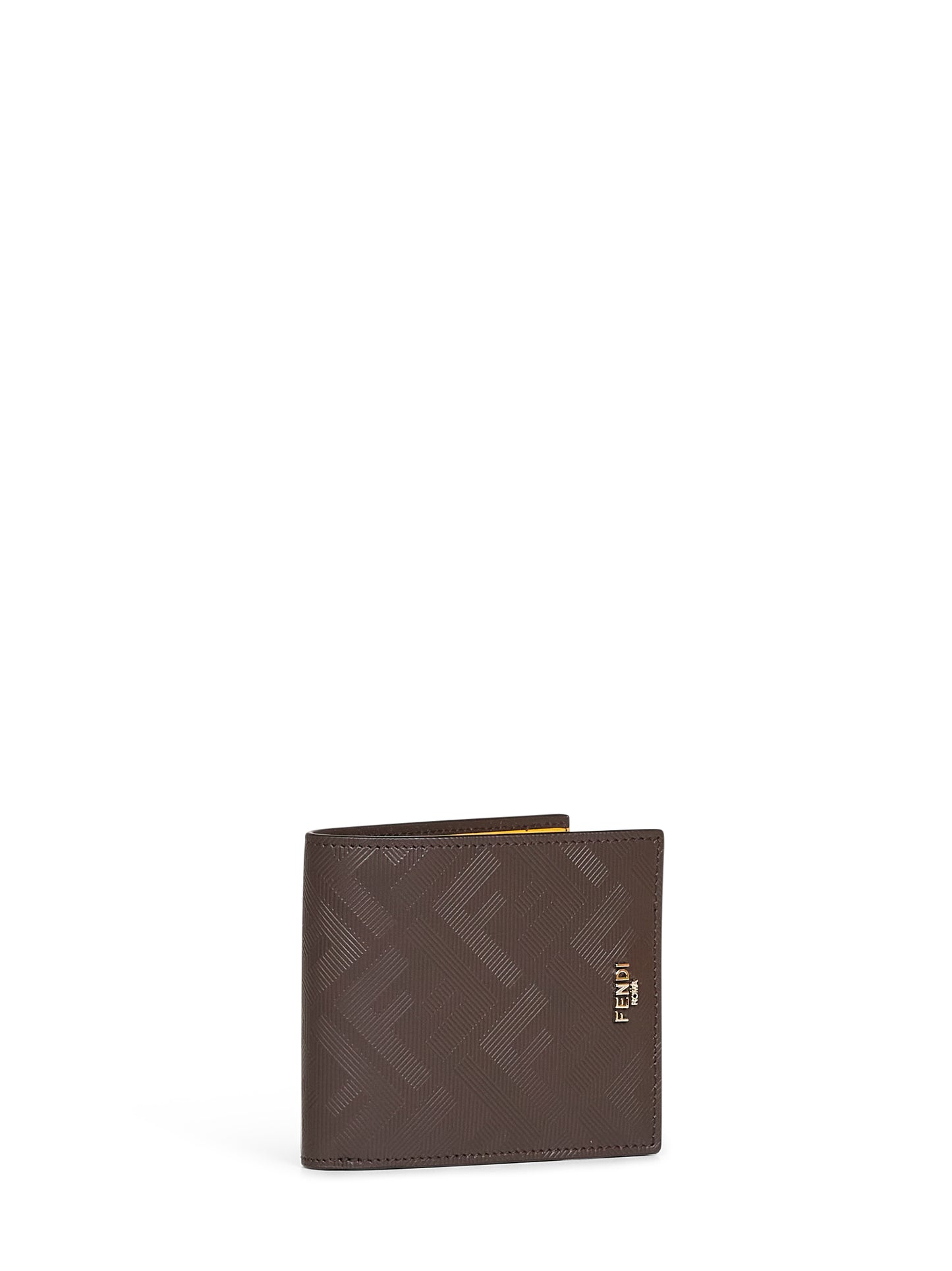 Brown leather Fendi Shadow wallet
