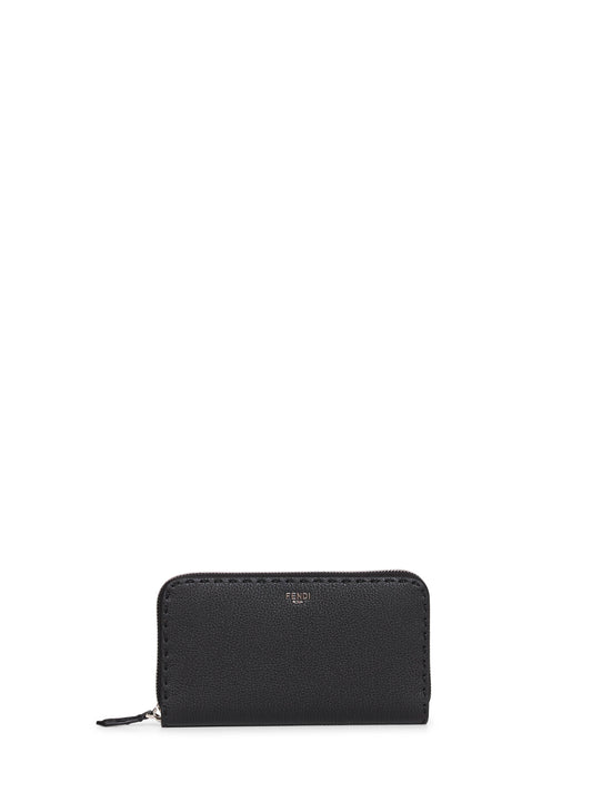 Black Selleria zip-around wallet