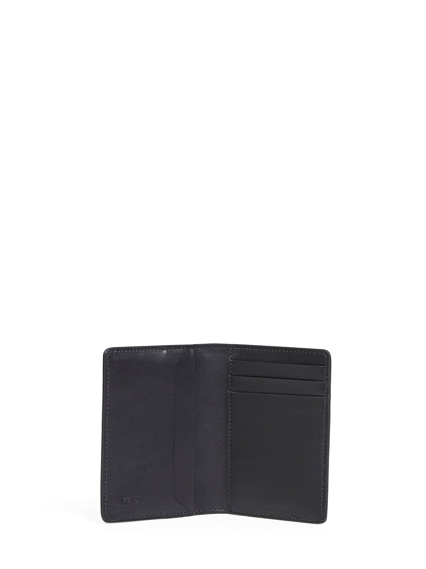 Portacarte Squared FF in pelle nera