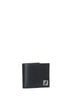 Compact black leather bi-fold wallet