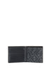 Compact black leather bi-fold wallet