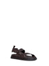 Dark brown Cuoio Romano leather Fendi Chunky sandals