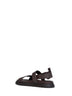 Dark brown Cuoio Romano leather Fendi Chunky sandals
