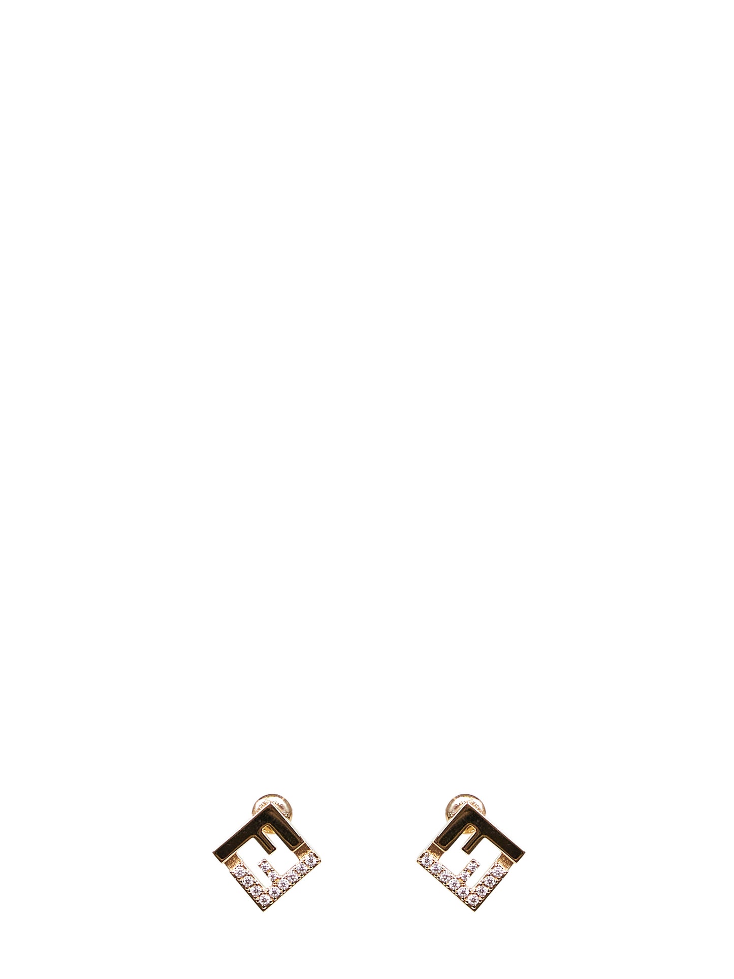 Gold Fendi Forever crystal-embellished earrings