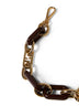 Gold and mahogany Mini Strap You chain shoulder strap