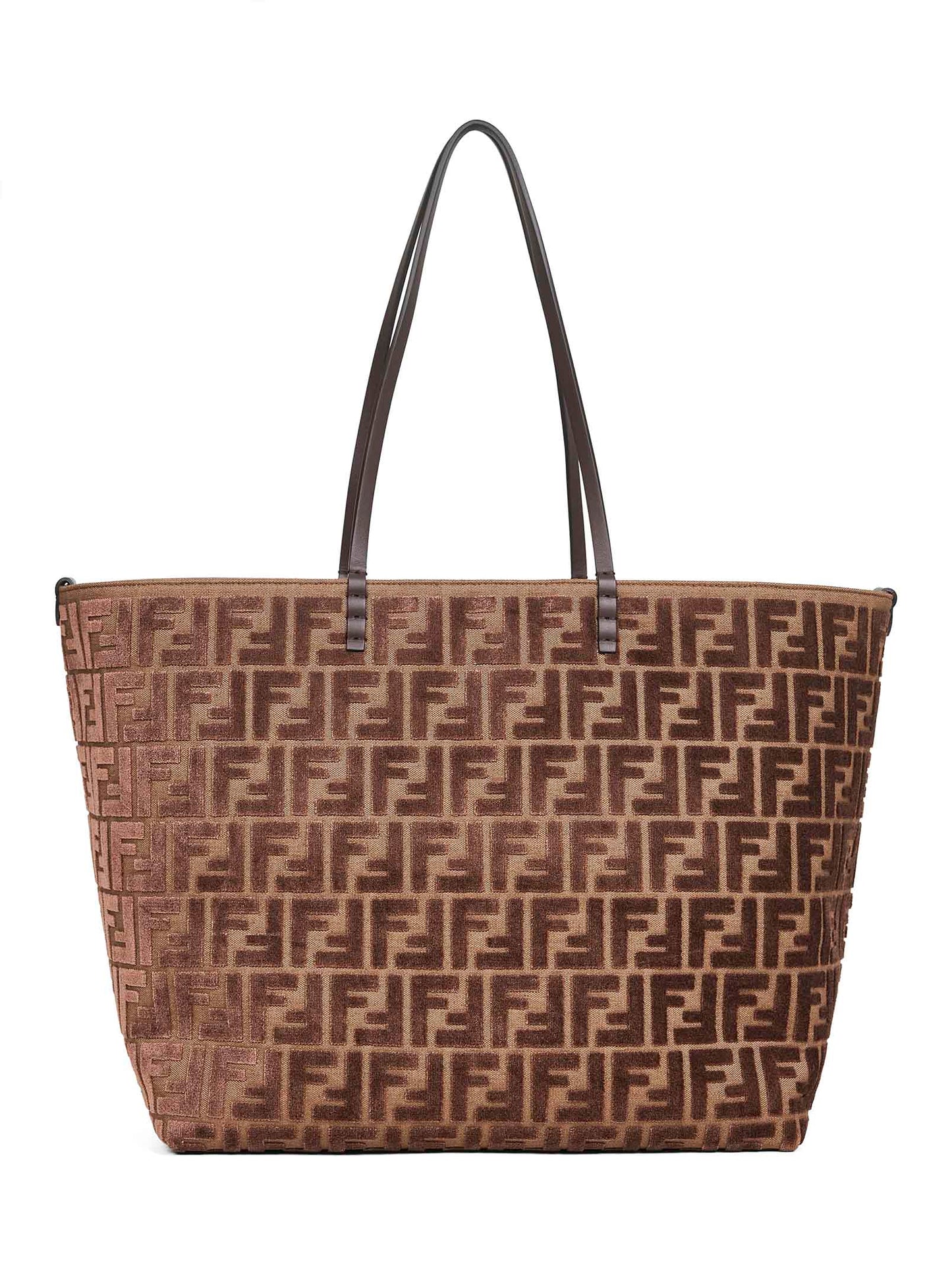 Brown Roll Large reversible shopper bag