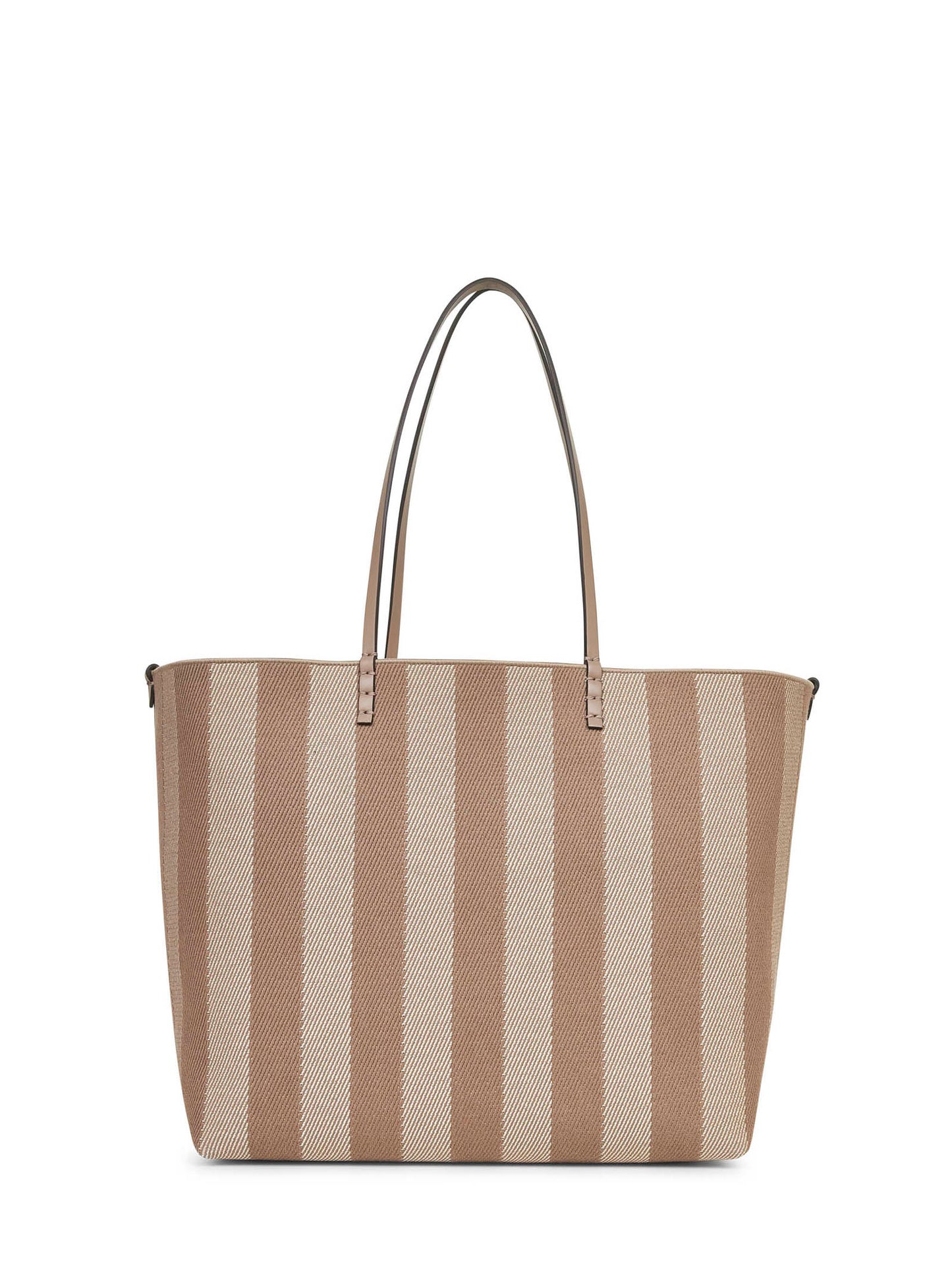 Reversible Pequin FF striped fabric shopper