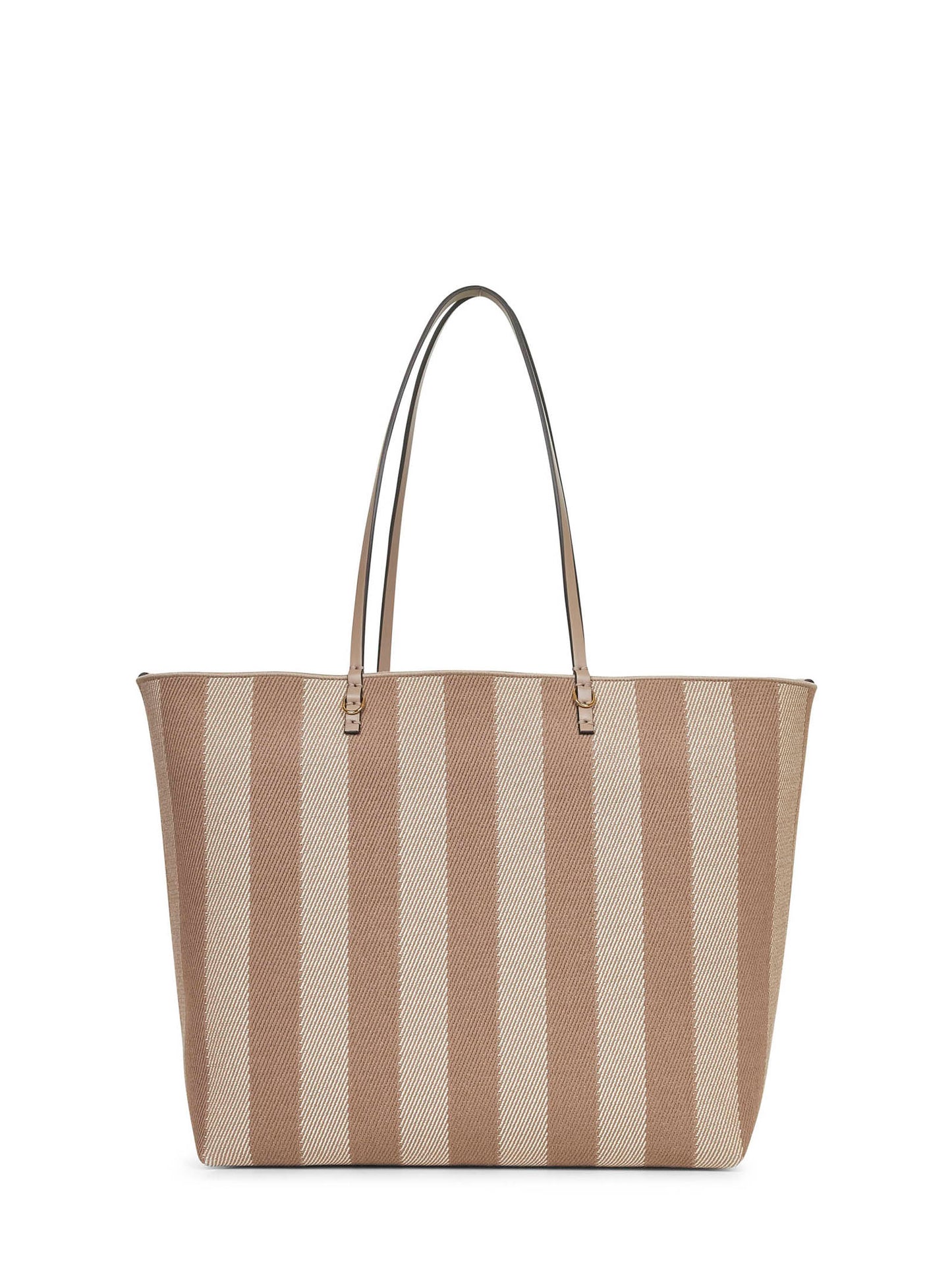 Reversible Pequin FF striped fabric shopper