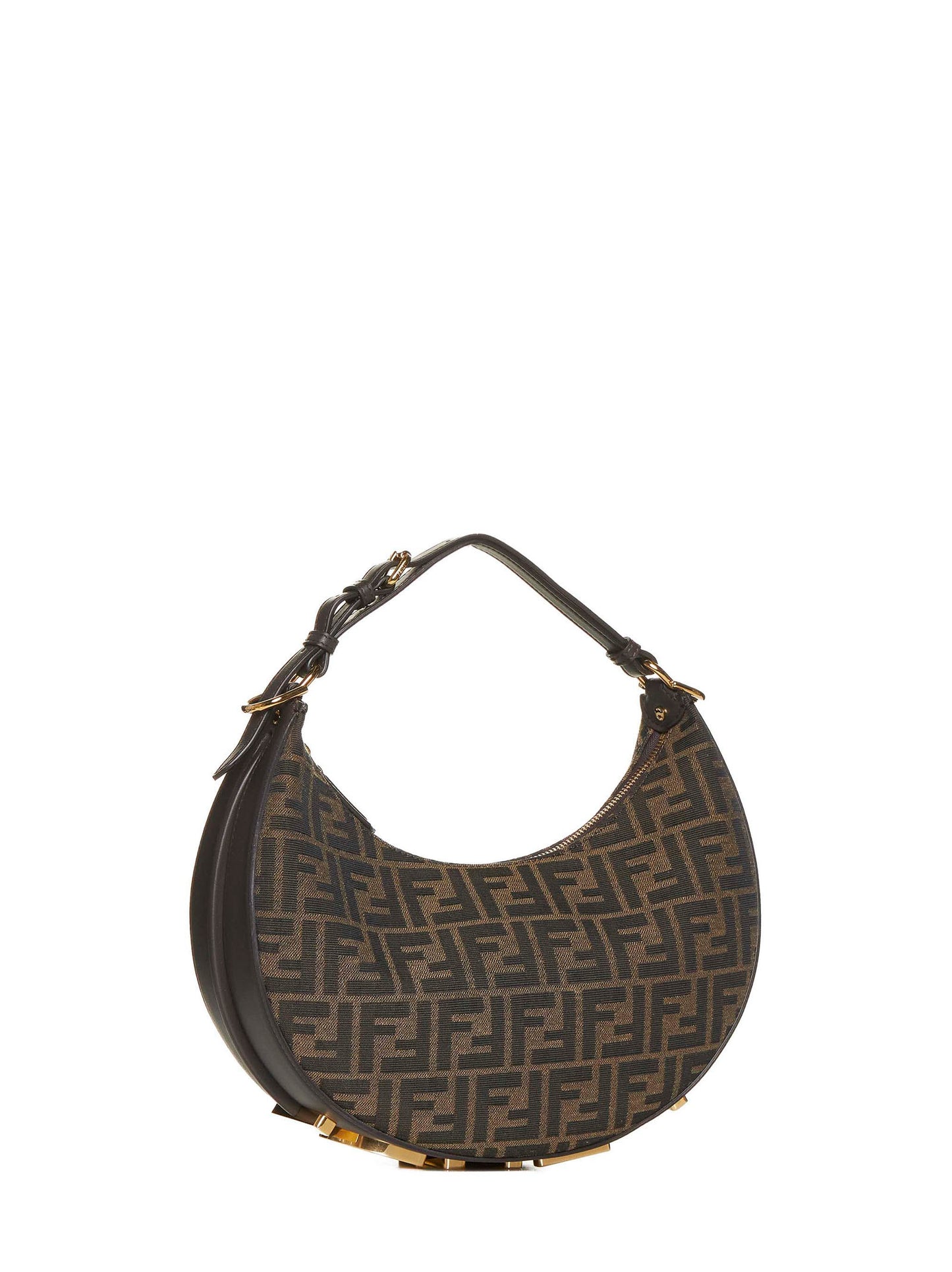 Brown FF jacquard fabric bag