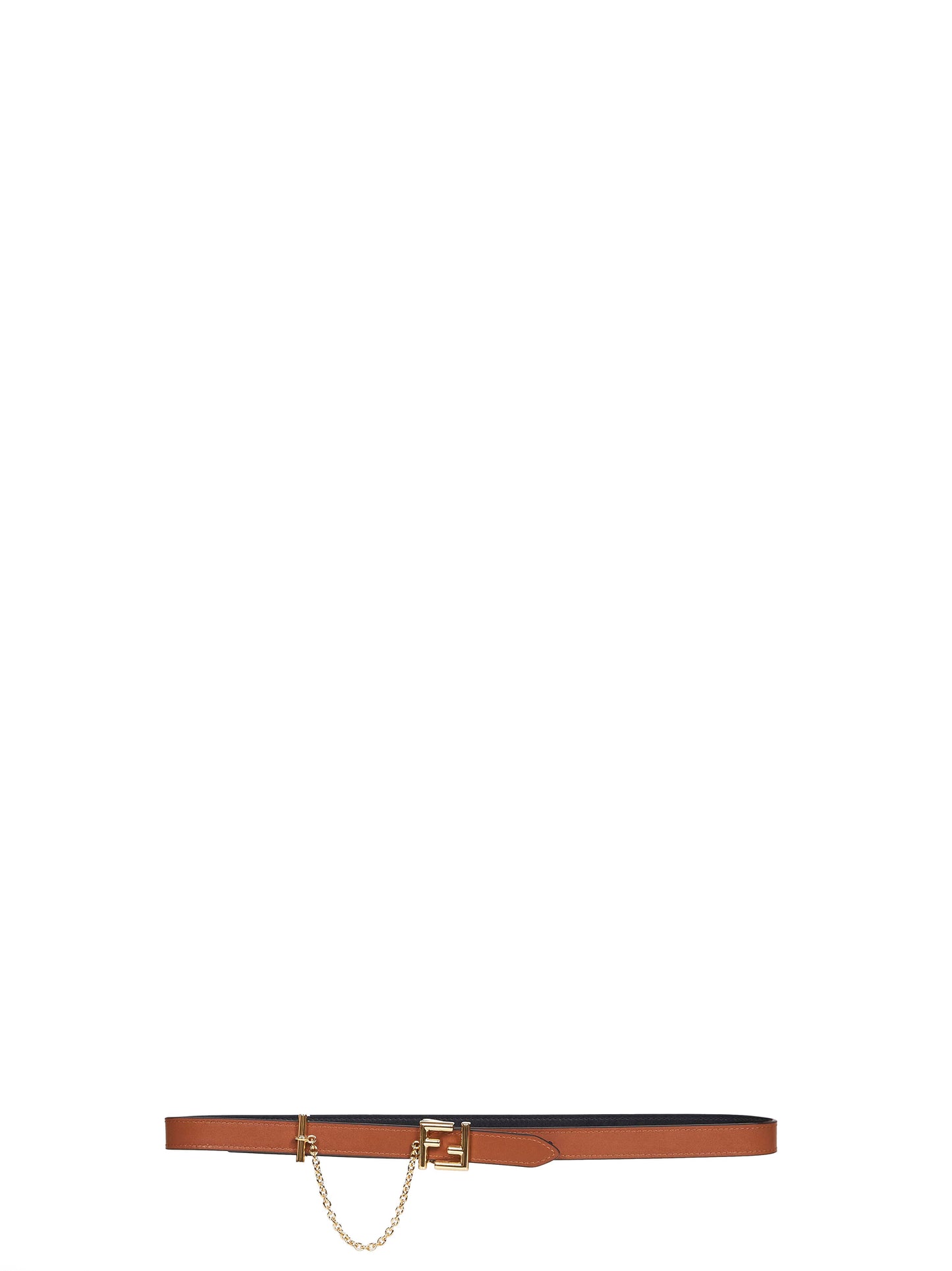 Cintura reversibile FF in pelle bicolore