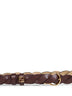 Mahogany and cappuccino woven leather reversible FF belt