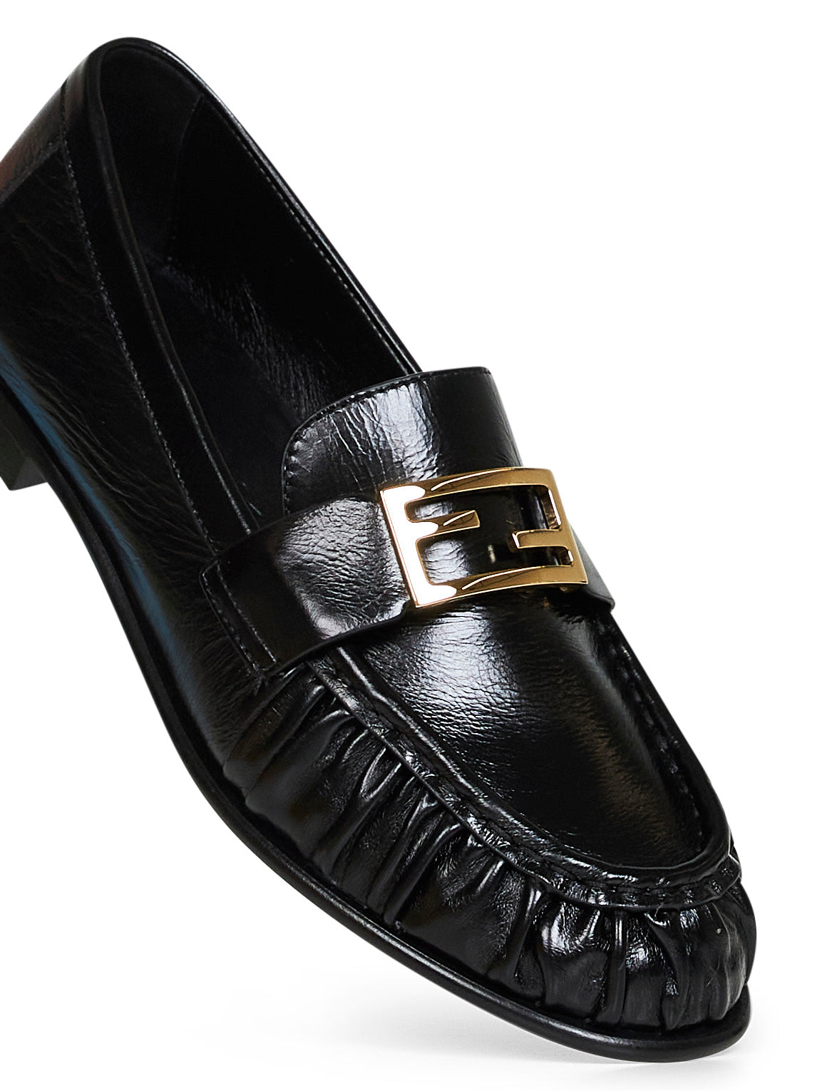Black nappa leather Baguette loafers