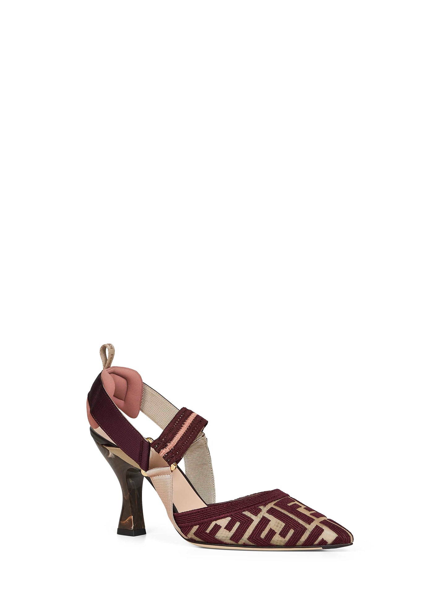 Slingback Colibrì in tessuto FF bordeaux