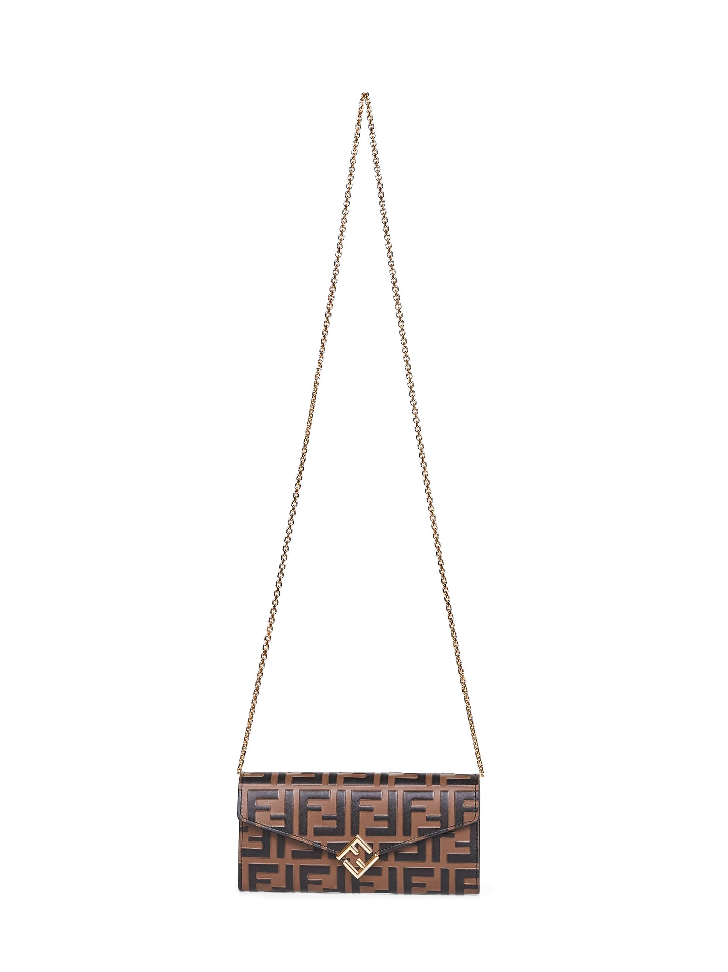 Brown FF Diamonds Continental With Chain wallet