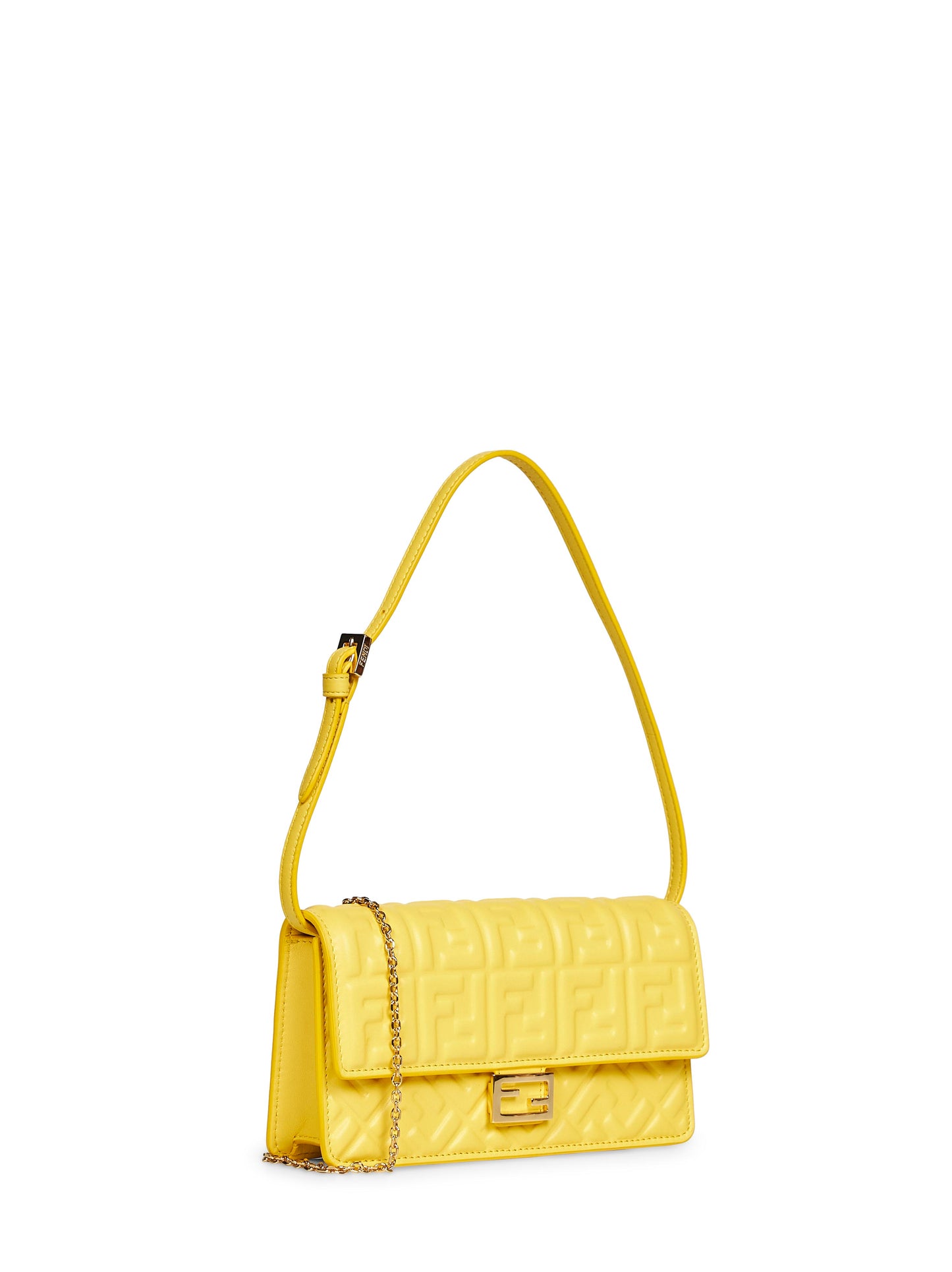 Broom yellow Wallet On Chain Baguette minibag