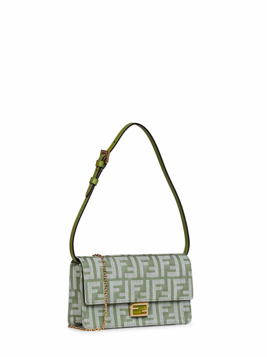 Green Wallet On Chain Baguette minibag