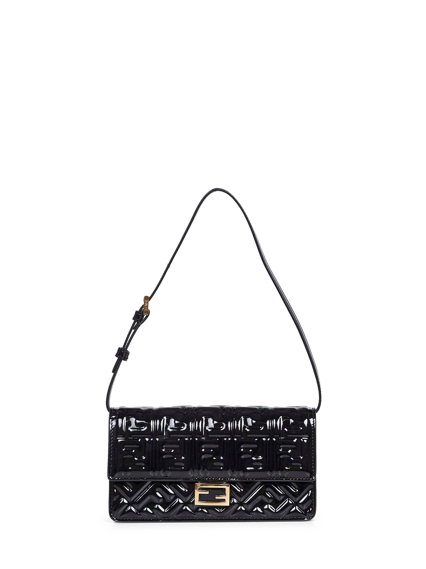 Black Wallet On Chain Baguette minibag<BR/><BR/>