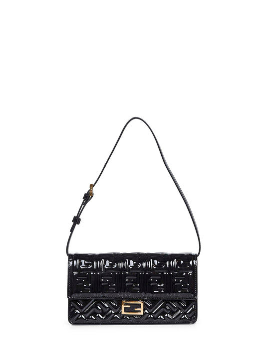 Black Wallet On Chain Baguette minibag<BR/><BR/>