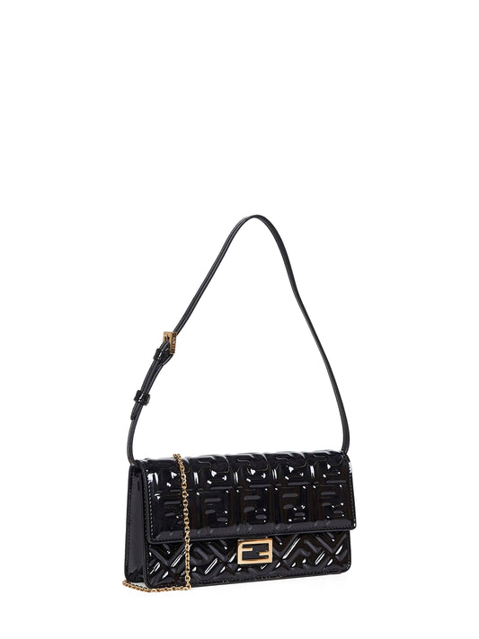 Black Wallet On Chain Baguette minibag<BR/><BR/>