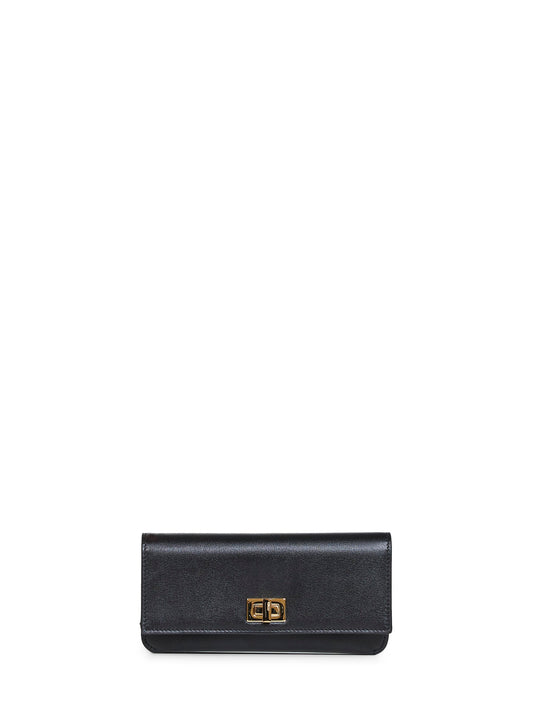 Black leather Fendi Way Continental wallet