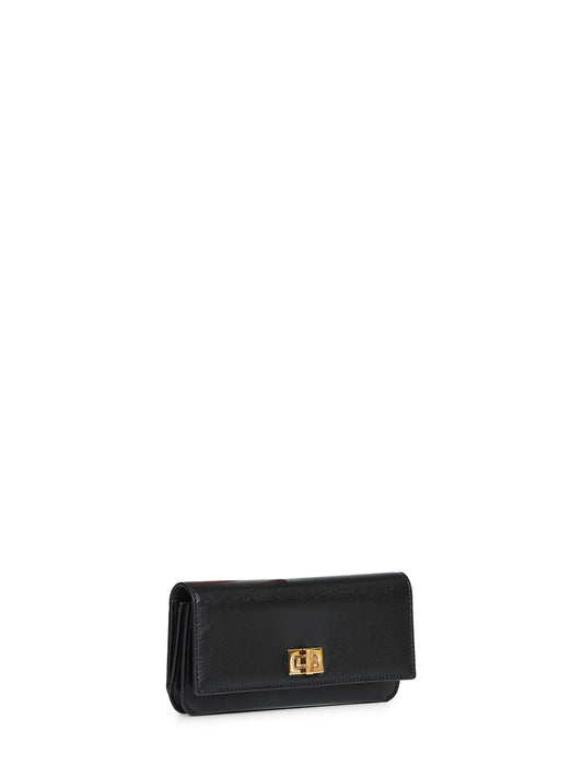 Black leather Fendi Way Continental wallet