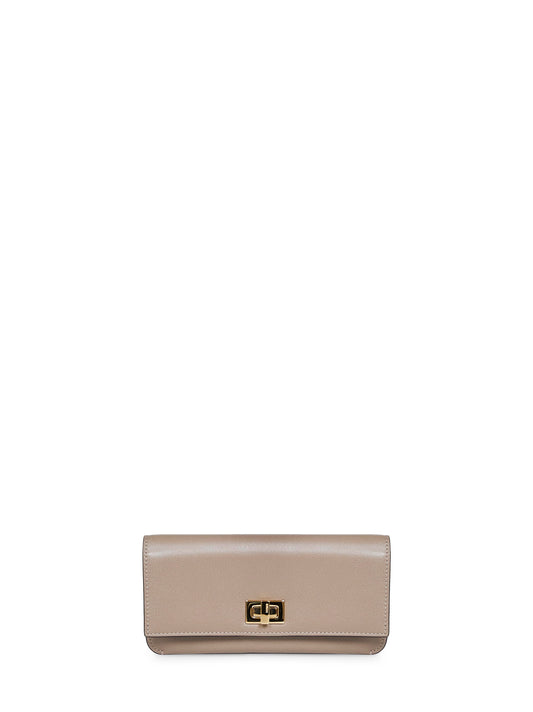 Dove grey leather Fendi Way Continental wallet