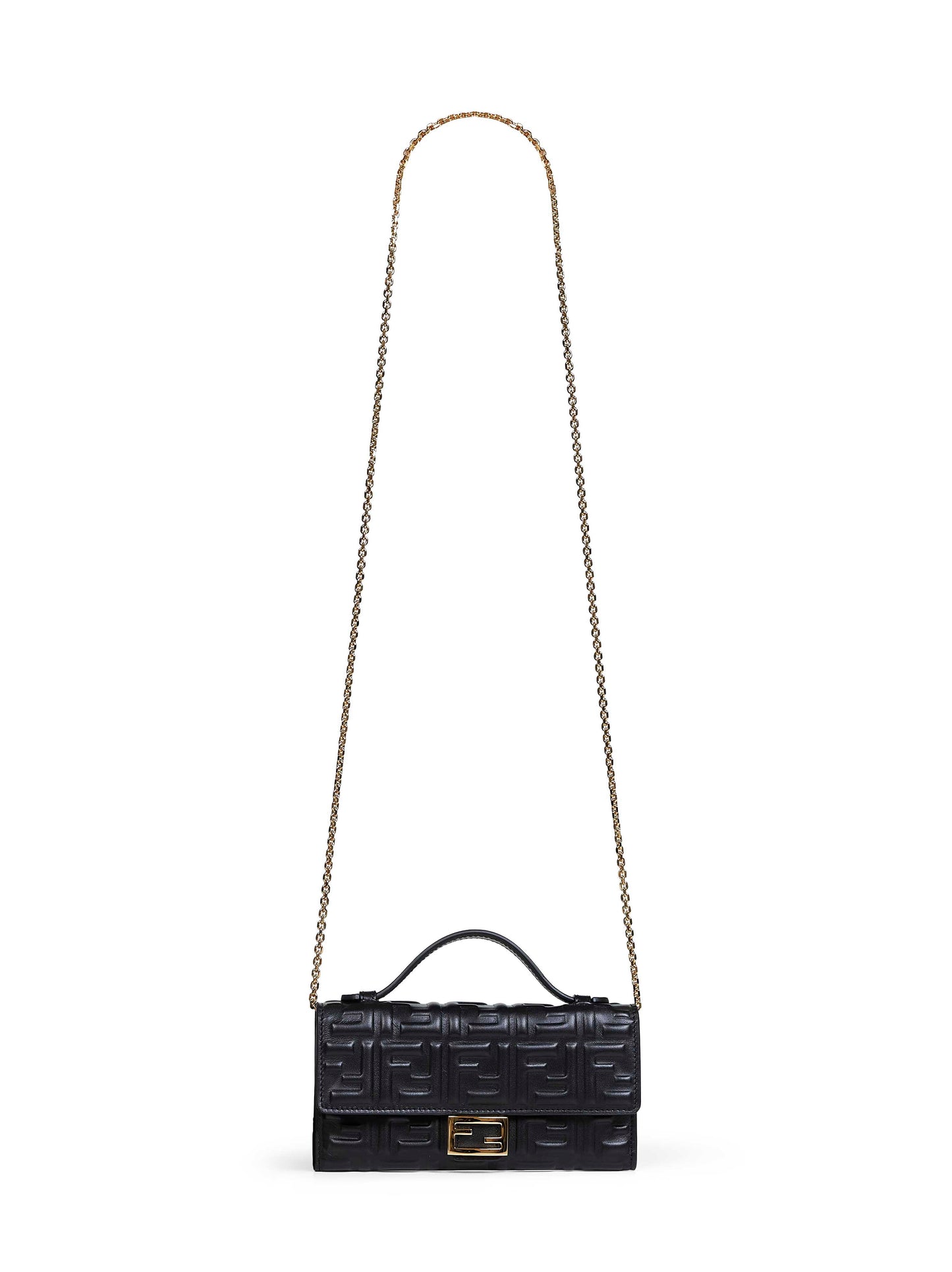 Black Baguette Continental With Chain wallet