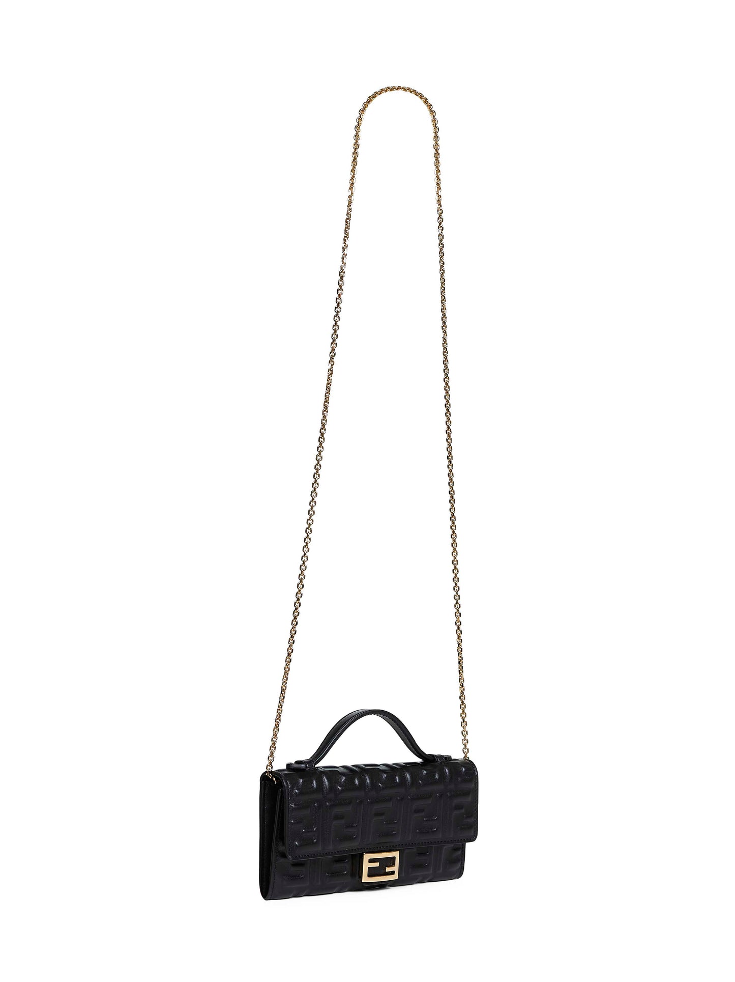 Black Baguette Continental With Chain wallet