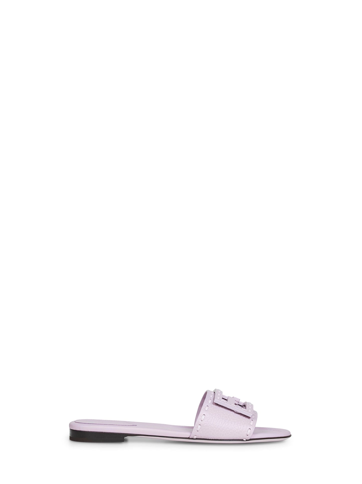Lilac leather Baguette slides
