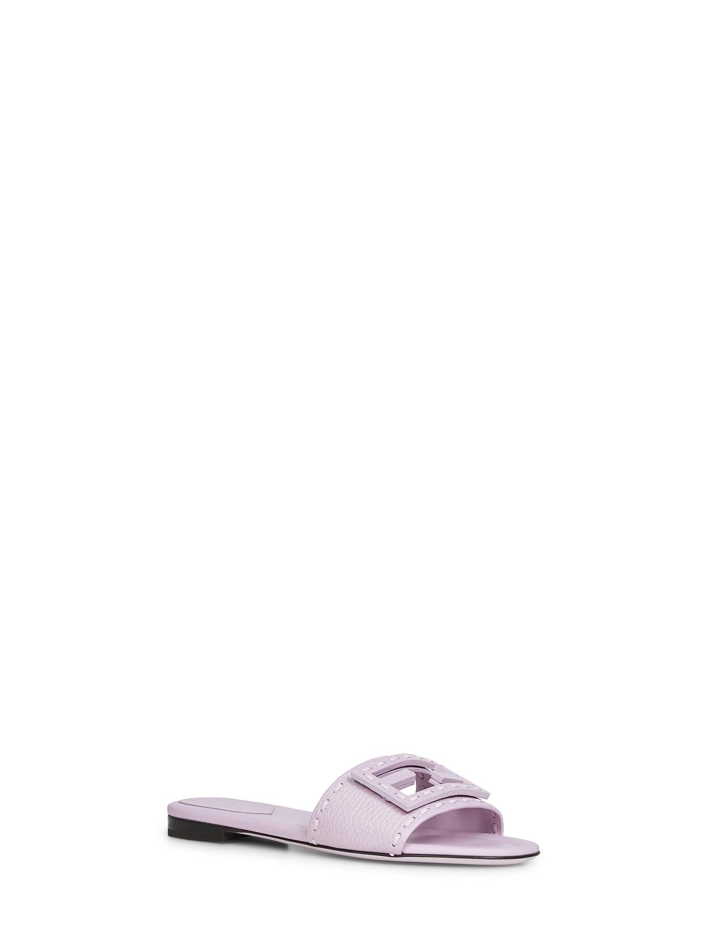 Lilac leather Baguette slides