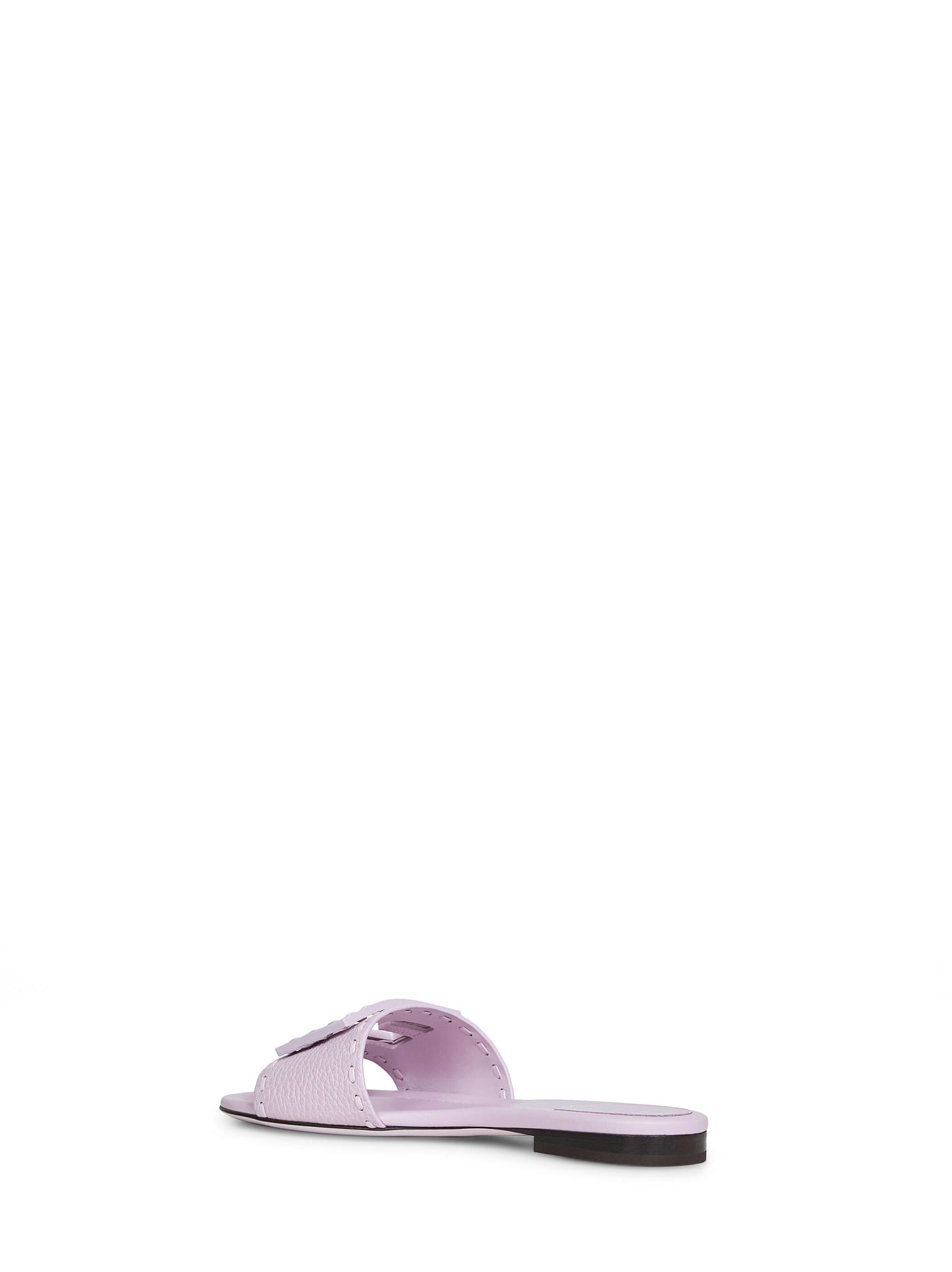 Lilac leather Baguette slides