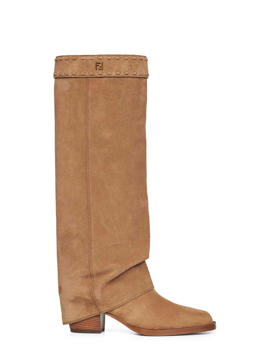 Stivali Minerva in suede tortora scuro