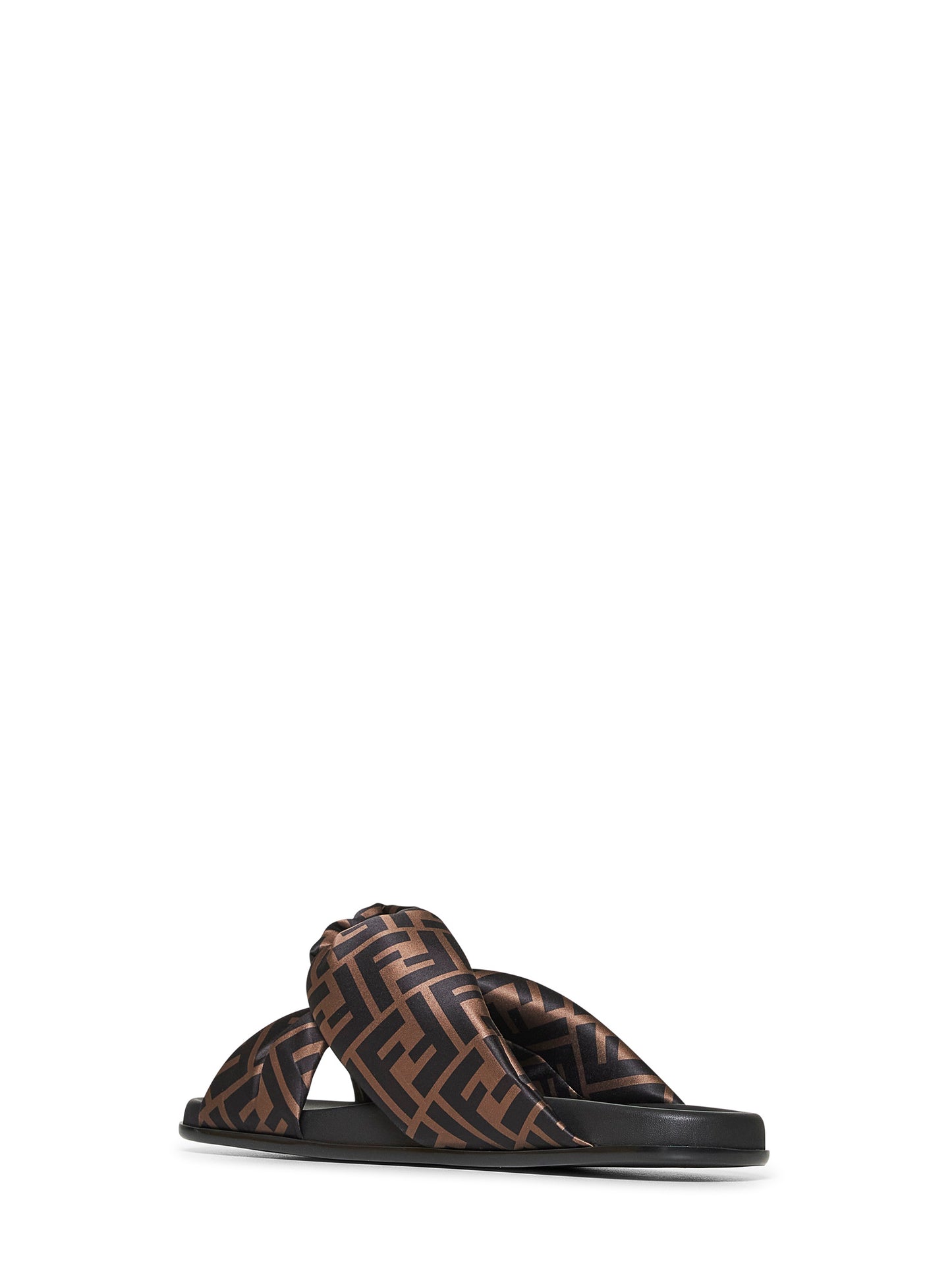 Slide in satin FF marrone<BR/>