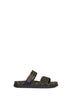 FF fabric and leather Fendi Feel slide sandals
