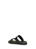 FF fabric and leather Fendi Feel slide sandals