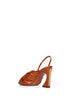 Tan nappa leather Fendi Arco slingback sandals
