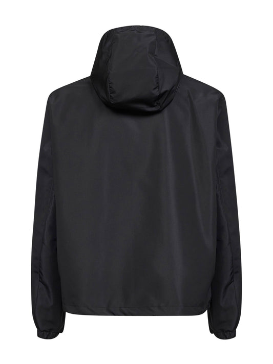 Blouson con cappuccio in tessuto tecnico nero