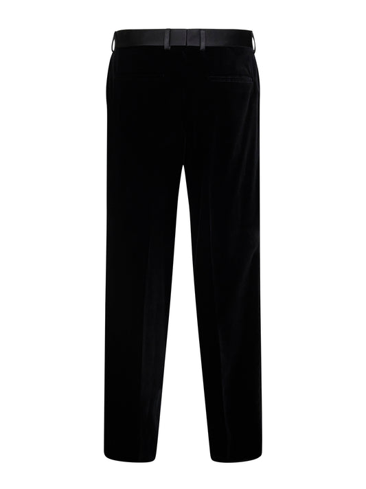 Pantaloni a sigaretta in velluto nero