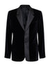 Blazer monopetto in velluto nero