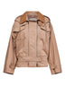 Blouson con cappuccio in drill beige