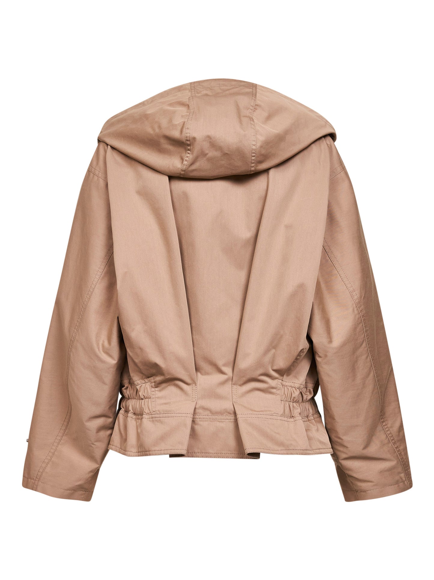 Blouson con cappuccio in drill beige