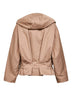 Blouson con cappuccio in drill beige