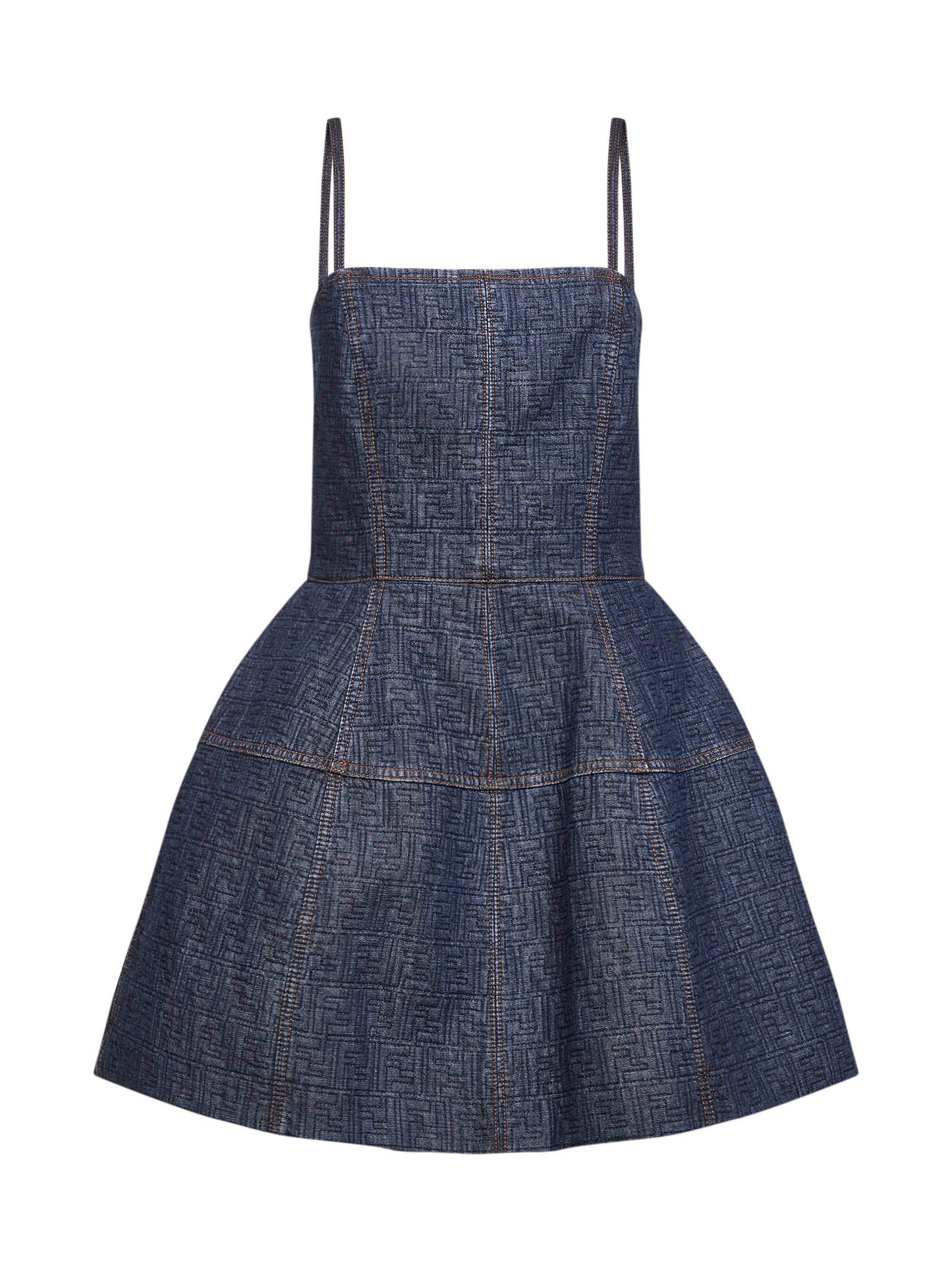 Dark blue FF denim bustier mini dress