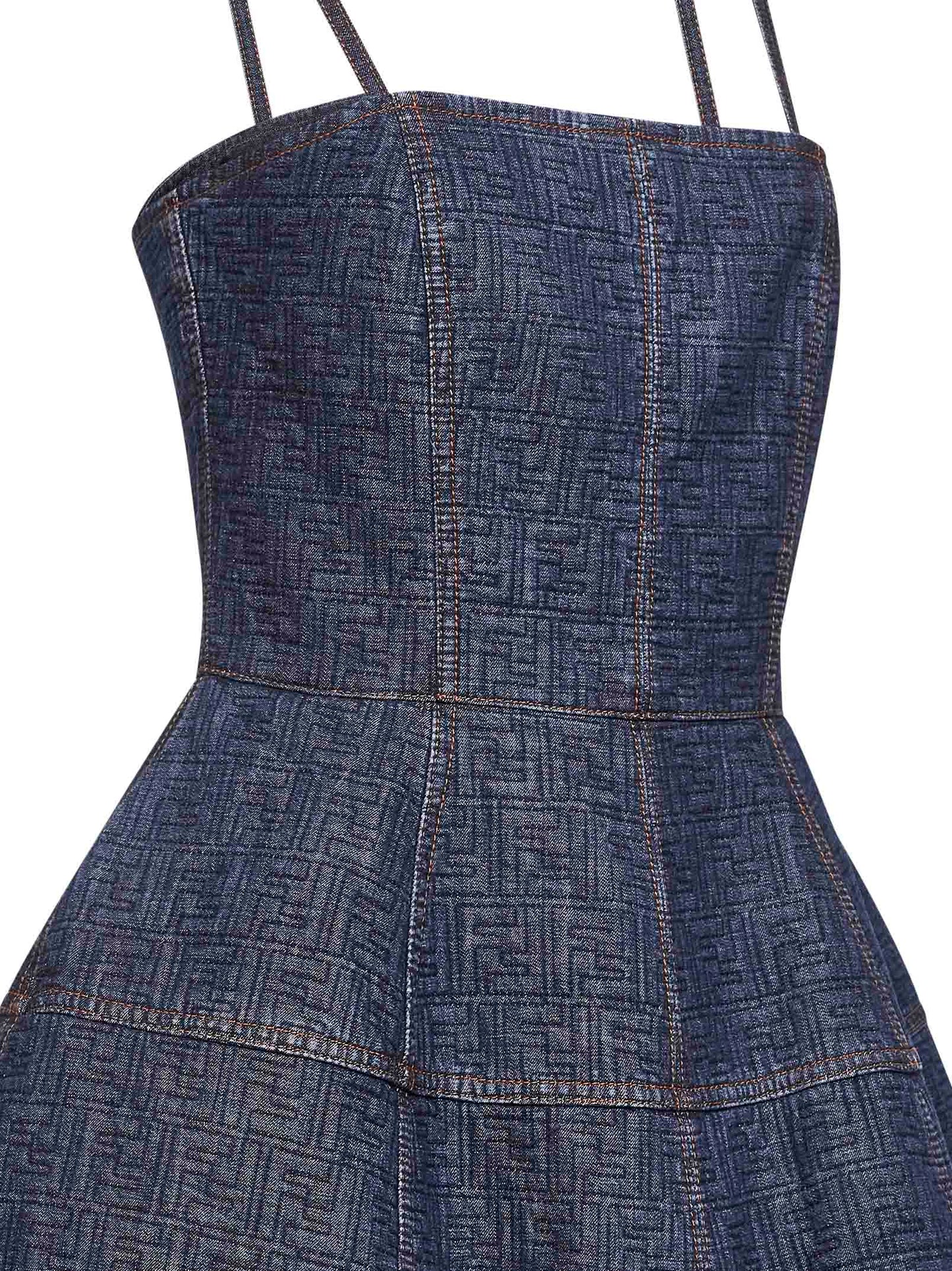 Dark blue FF denim bustier mini dress
