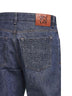 Blue cotton denim straight five-pocket jeans